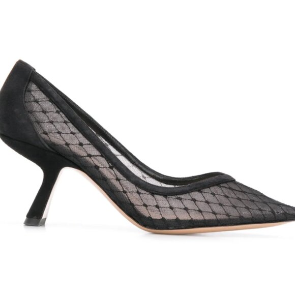 Brand new without box NICHOLAS KIRKWOOD Lexi Mesh Pumps 70mm In Black - Picture 1 of 3